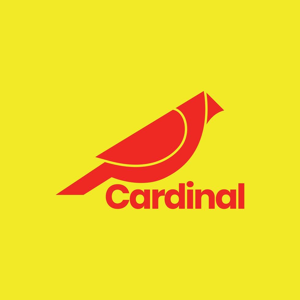 oiseau exotiques cardinal rouge coloré moderne plat logo conception conception vecteur