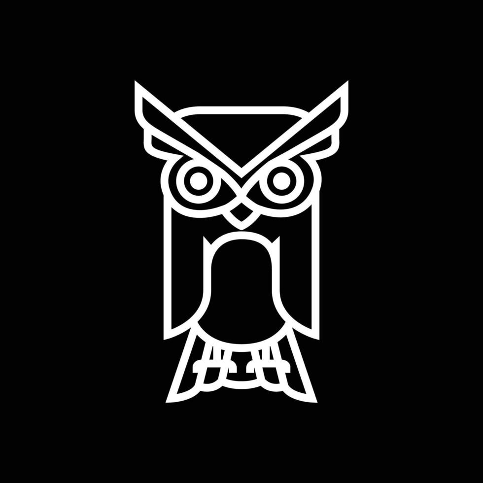 animal oiseau carnivore nocturne hibou jeune hibou mascotte minimal moderne logo conception vecteur