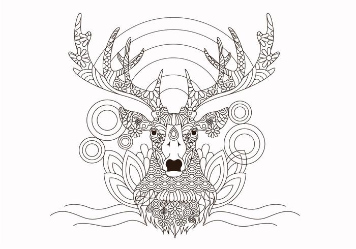 Livre de coloriage animaux vecteur de cerf