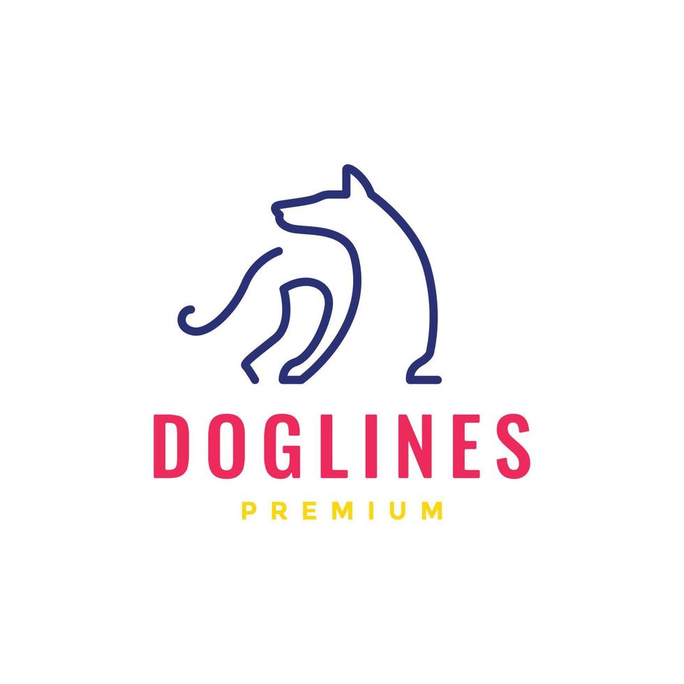 animaux domestiques chien chiot canin moderne ligne forme Facile unique logo conception vecteur