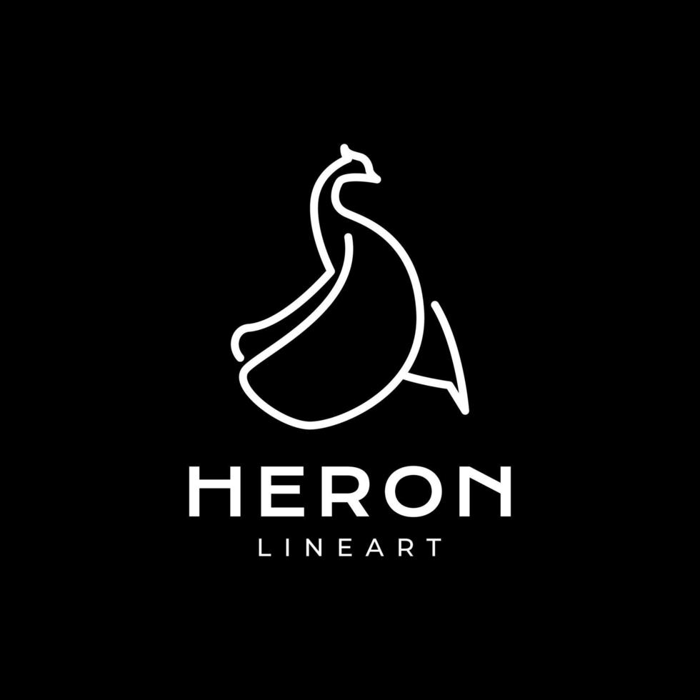 oiseau mouche héron beauté Lac ligne art moderne minimaliste logo conception vecteur