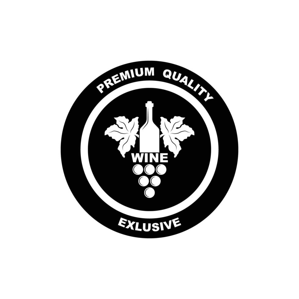 vin, vignoble logo ou icône, emblème, étiquette pour menu conception restaurant ou café, caractères vecteur illustration