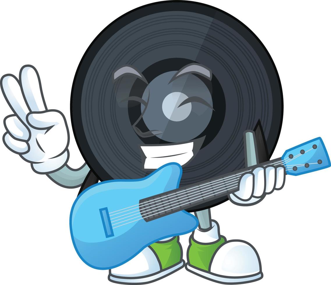 dessin animé personnage de la musique vinyle disque vecteur