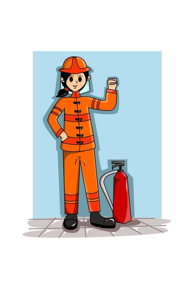 illustration de pompier de personnage de conception vecteur