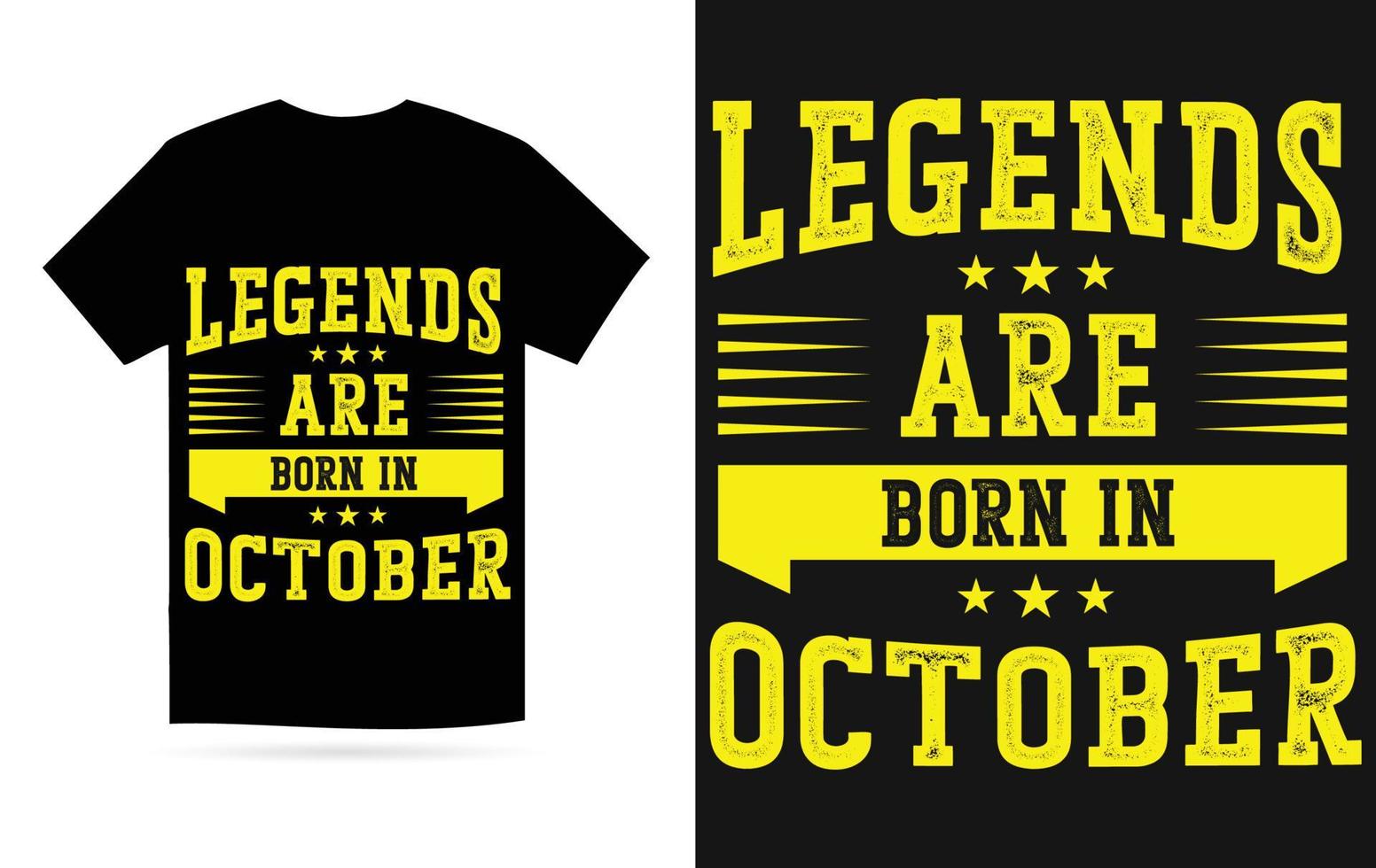 légendes sont née dans octobre moderne typographie T-shirt vecteur