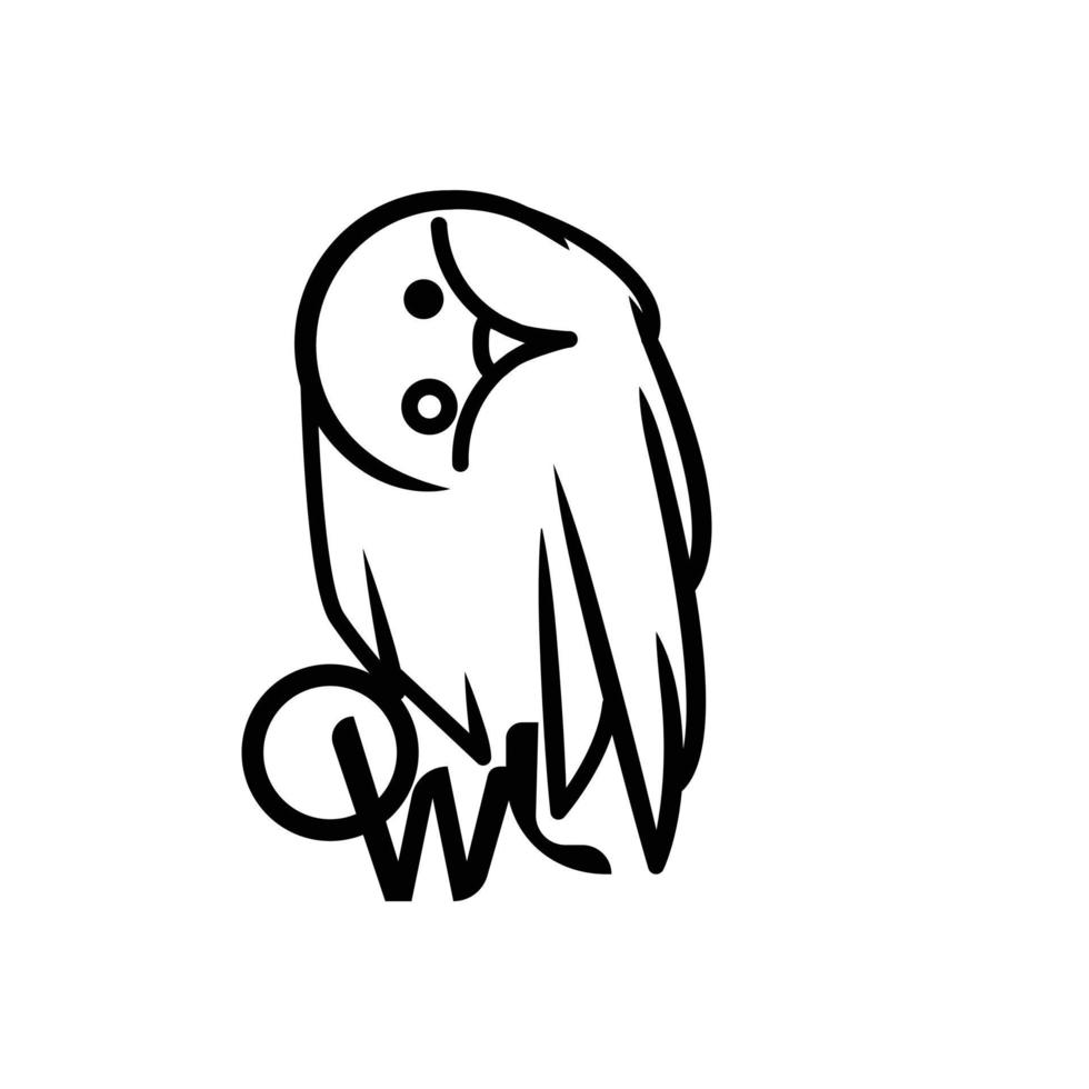 hibou logo minimaliste vecteur