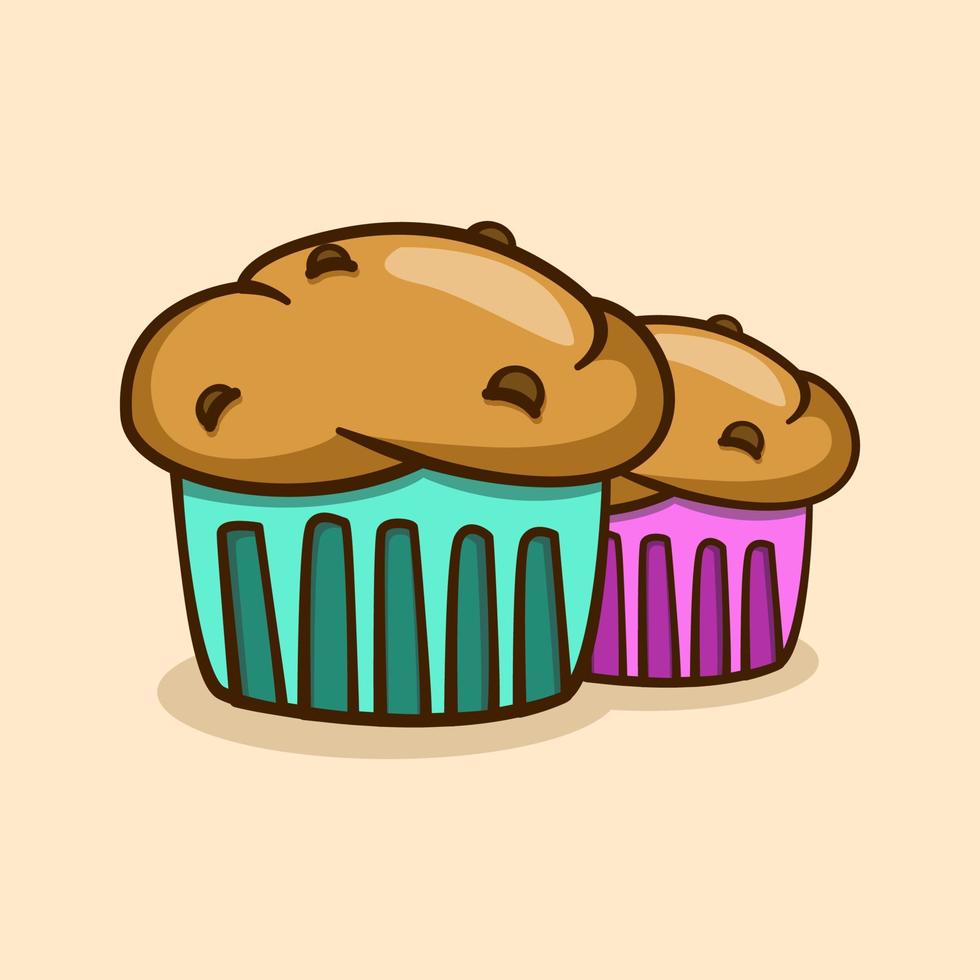muffin illustration concept dans dessin animé style vecteur