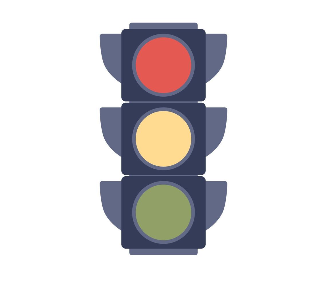 circulation lumière icône avec rouge, Jaune et vert couleur. feu de stop signe. vecteur plat illustration