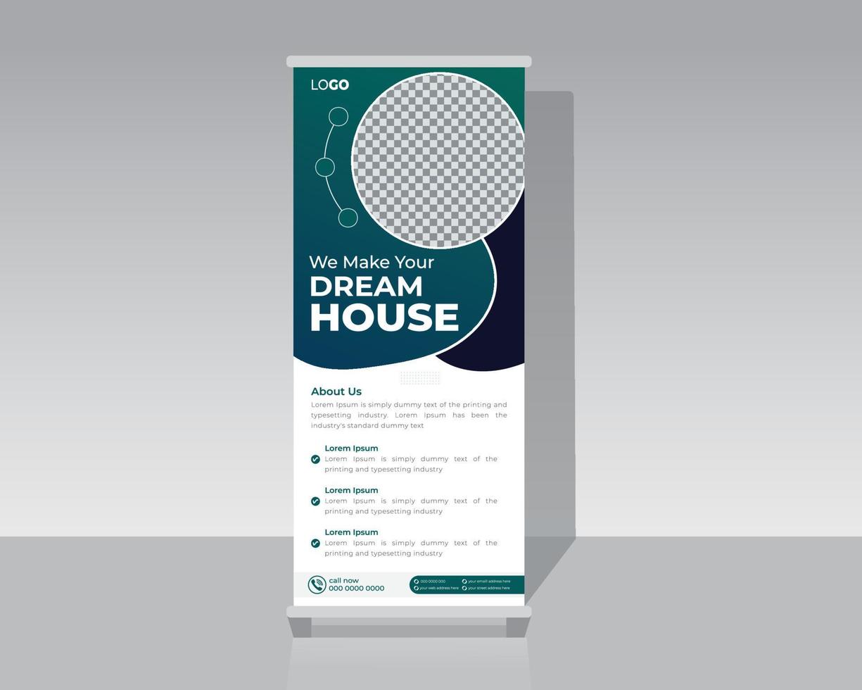 immobilier roll up banner vecteur