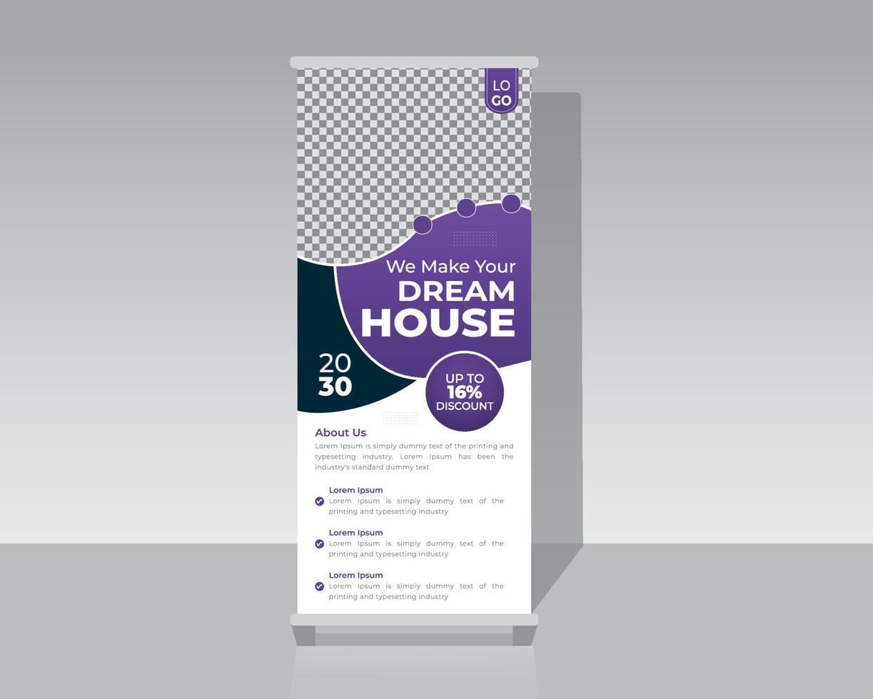 immobilier roll up banner vecteur