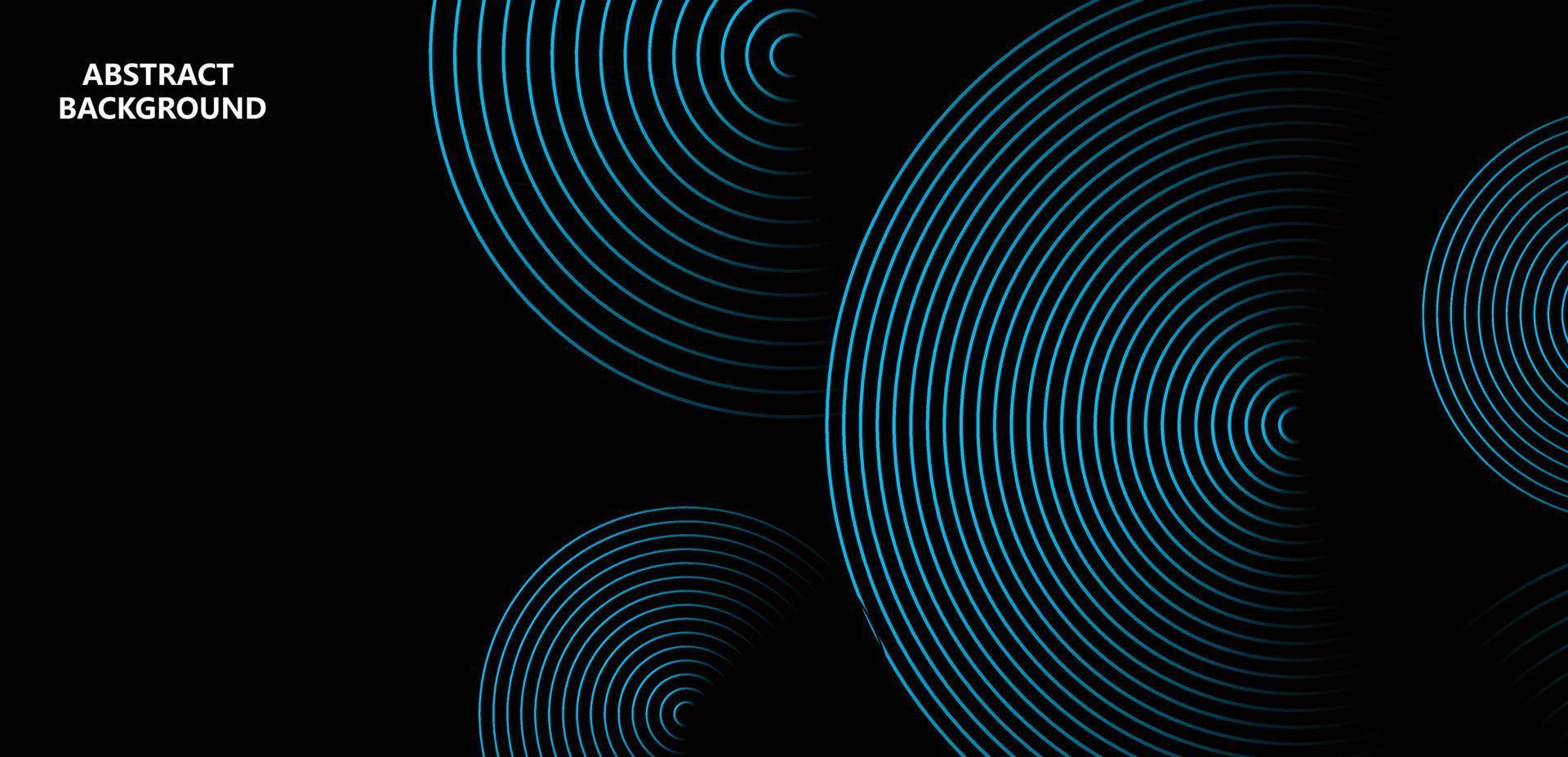 lignes de cercle rougeoyantes abstraites sur fond sombre. concept de technologie futuriste. modèle de bannière horizontale. costume pour affiche, couverture, bannière, brochure, site web vecteur