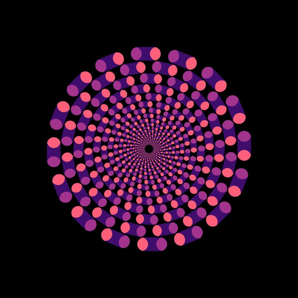 hypnotique op art tube spirale vortex. vecteur illustration de coloré mouvement tourbillon avec ondulation effet.