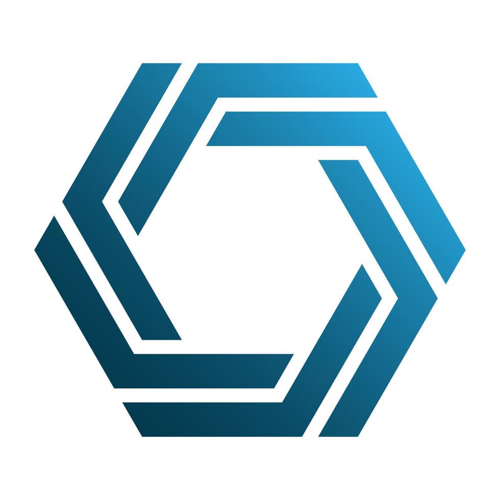 abstrait hexagonal forme avec bleu pente. géométrique hexagone logo icône. vecteur