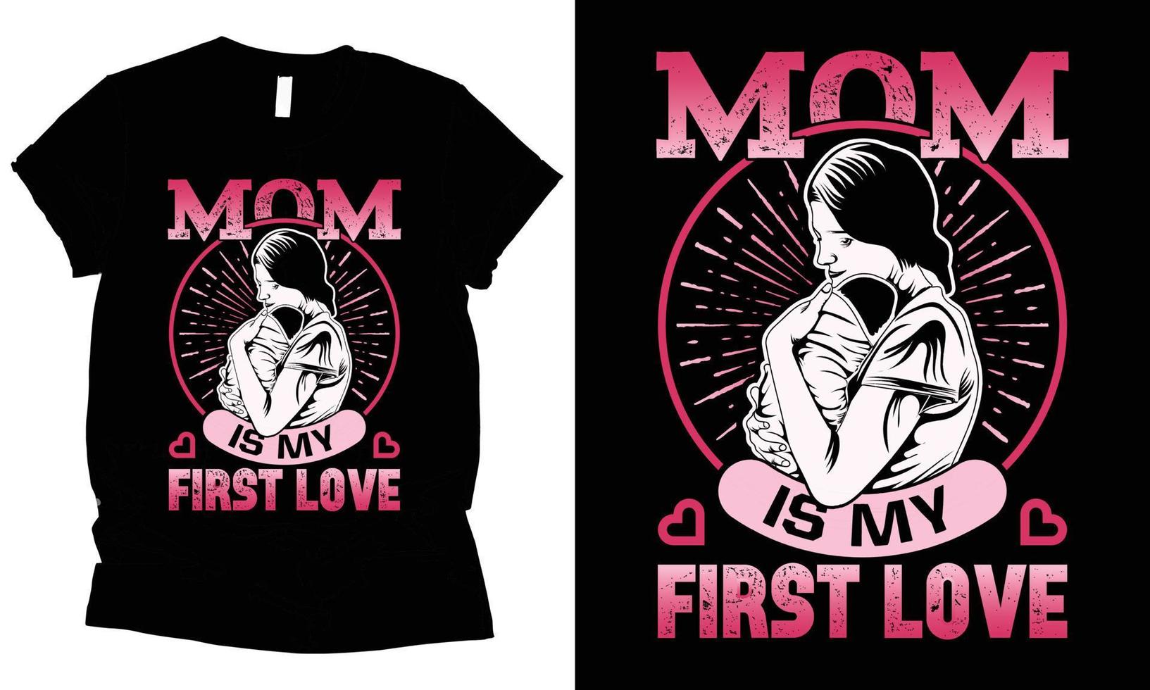 maman est mon premier aimer, de la mère journée vecteur T-shirt conception
