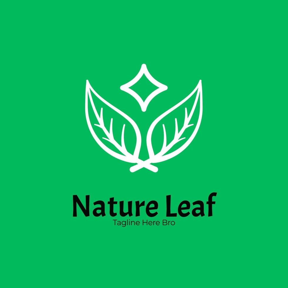 feuille et étoile logo. vert éco feuille logo. environnement logo. la nature symbole pour entreprise. vecteur