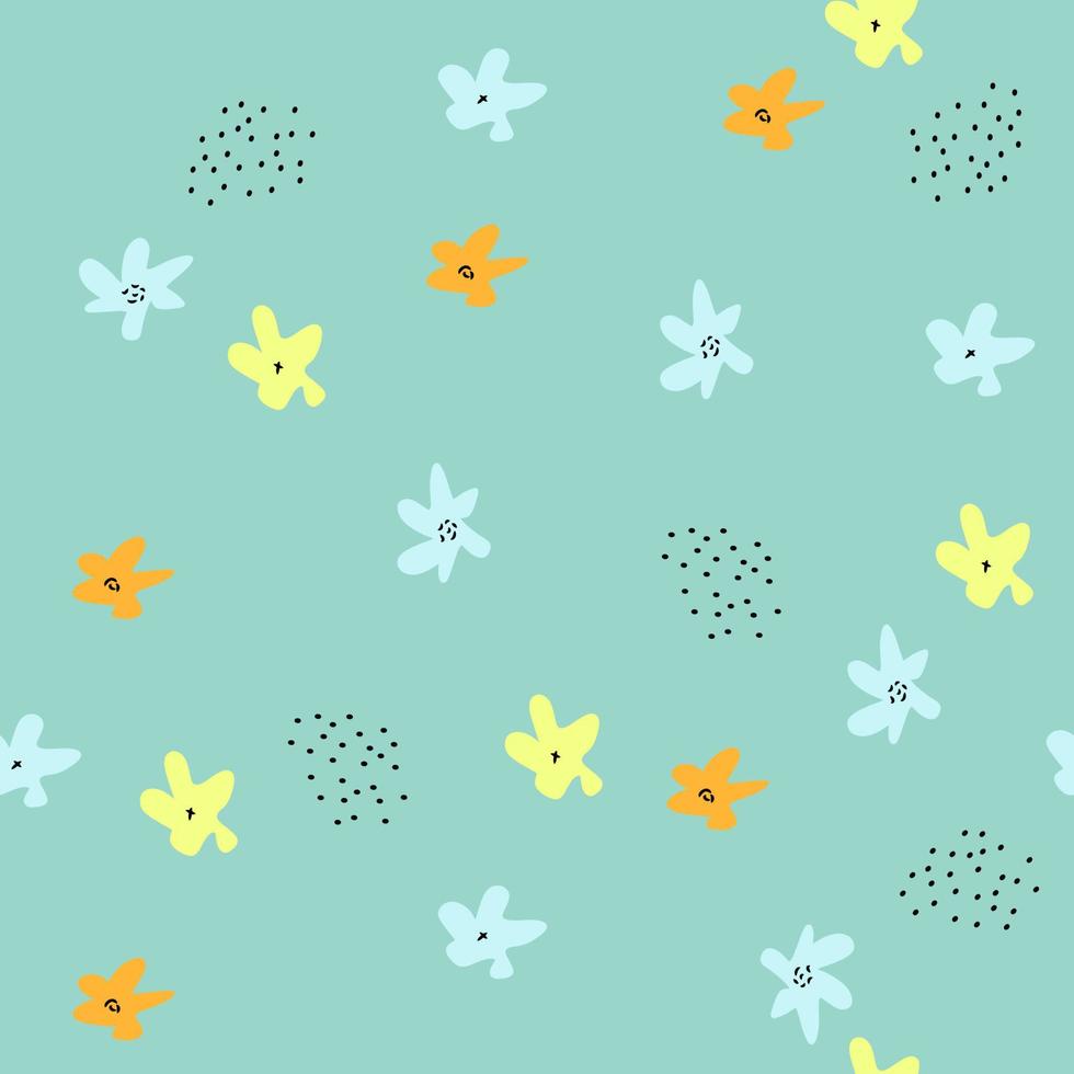 main tiré sans couture modèle avec abstrait fleurs.botanique illustration pour Accueil décor, intérieur conception, fond d'écran, des gamins mode, impression pour couverture conception, emballage papier. vecteur