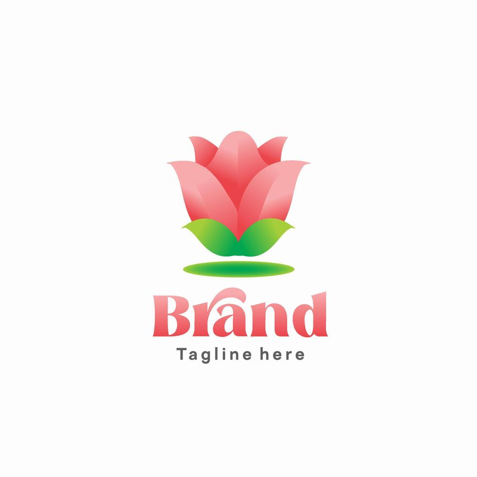 tulipe fleur logo conception avec 3d style vecteur