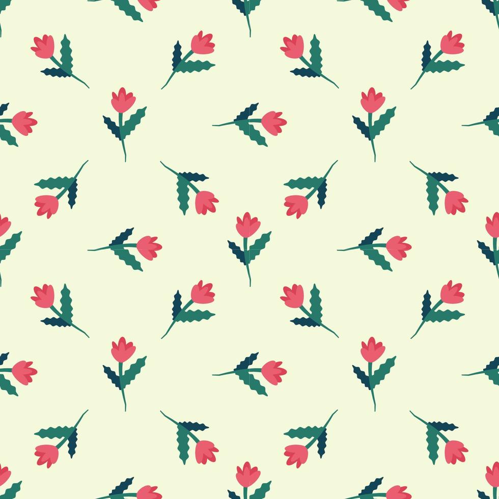 vecteur sans couture modèle de rouge fleur avec foncé vert pétales. adapté pour la toile des sites, textile, tissu, fonds d'écran