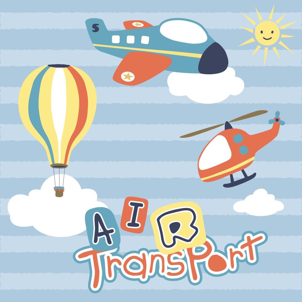 ensemble de air transports, vecteur dessin animé illustration