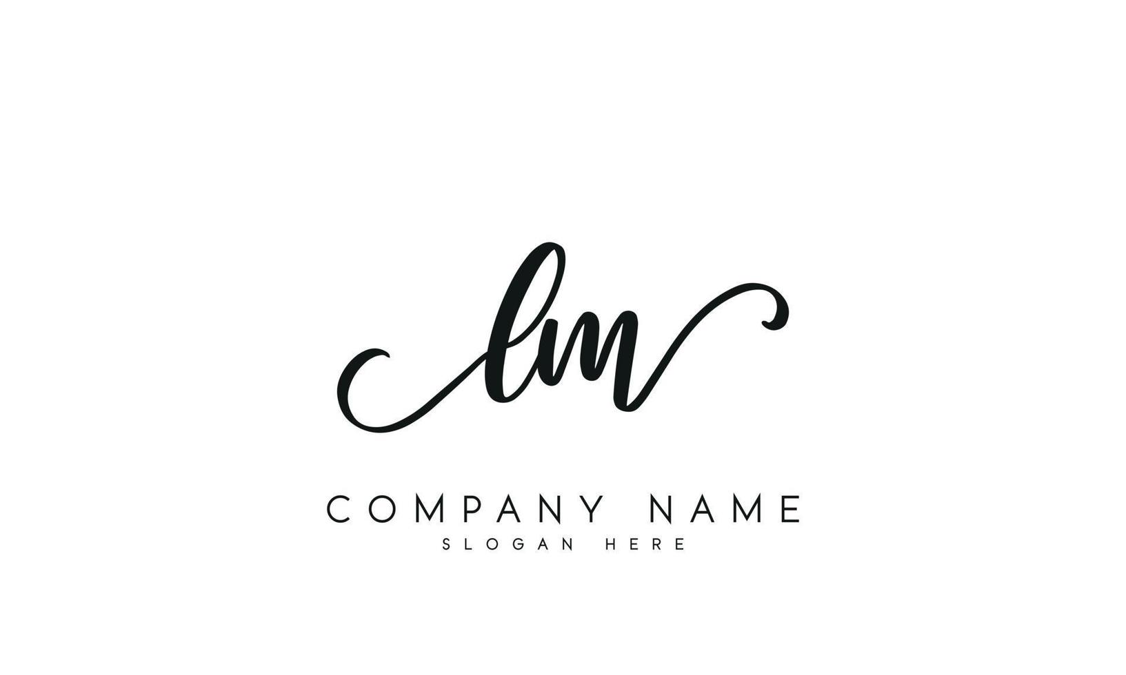 écriture Signature style lettre lm l m logo conception dans blanc Contexte. pro vecteur