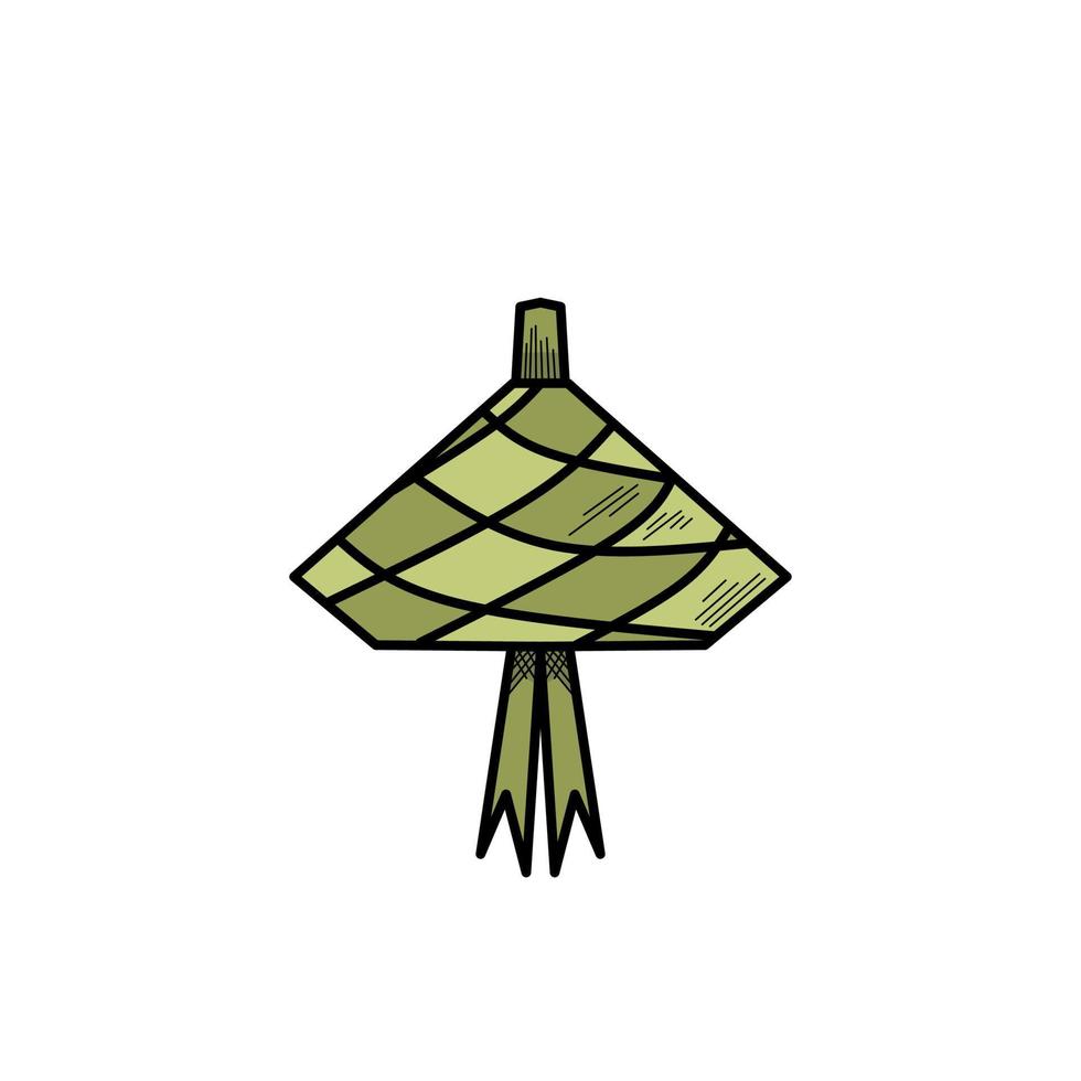 ketupat icône avec moderne plat style, ketupat conception, Ramadan et eid nourriture vecteur