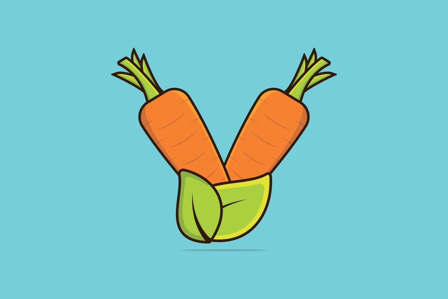 carotte légume avec vert feuilles vecteur illustration. nourriture la nature icône concept. en bonne santé Frais légume nourriture carotte et vert feuilles vecteur conception. nourriture nature, en bonne santé nourriture, carotte haut, laisser icône.