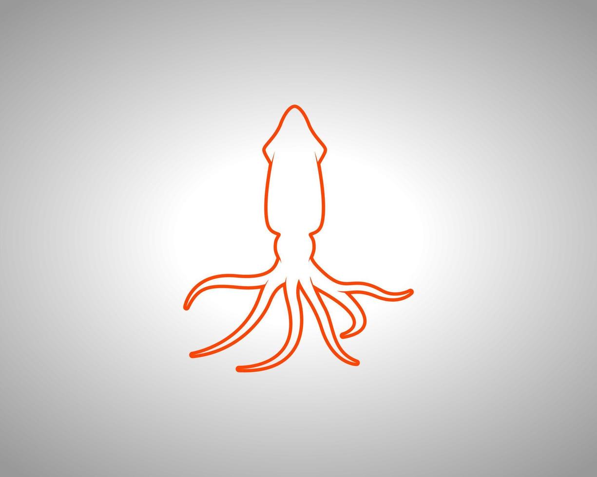 calamar contour vecteur silhouette
