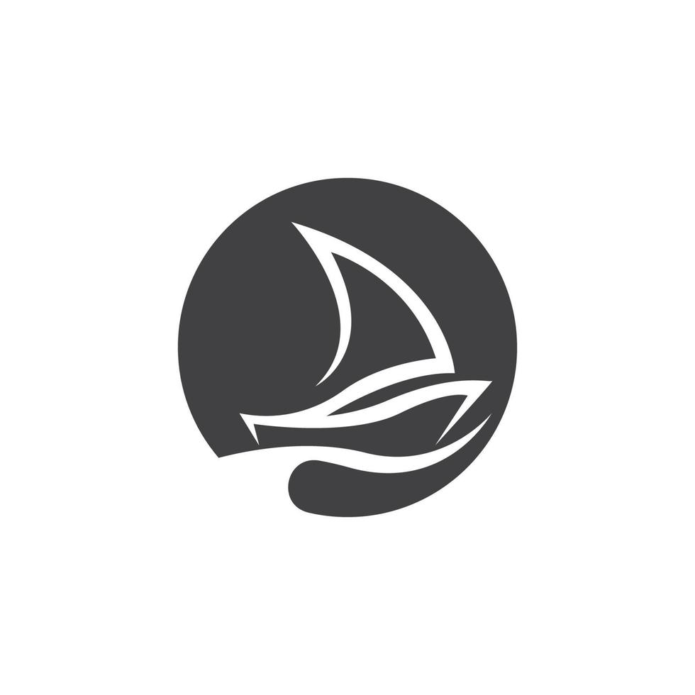 voile bateau yacht logo vecteur illustration