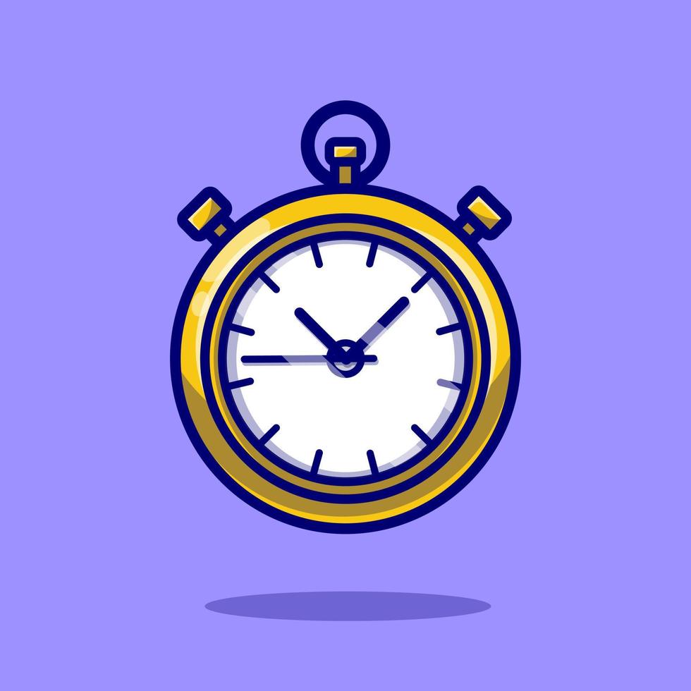 chronomètre minuteur dessin animé vecteur icône illustration. l'horloge objet icône concept isolé prime vecteur. plat dessin animé style