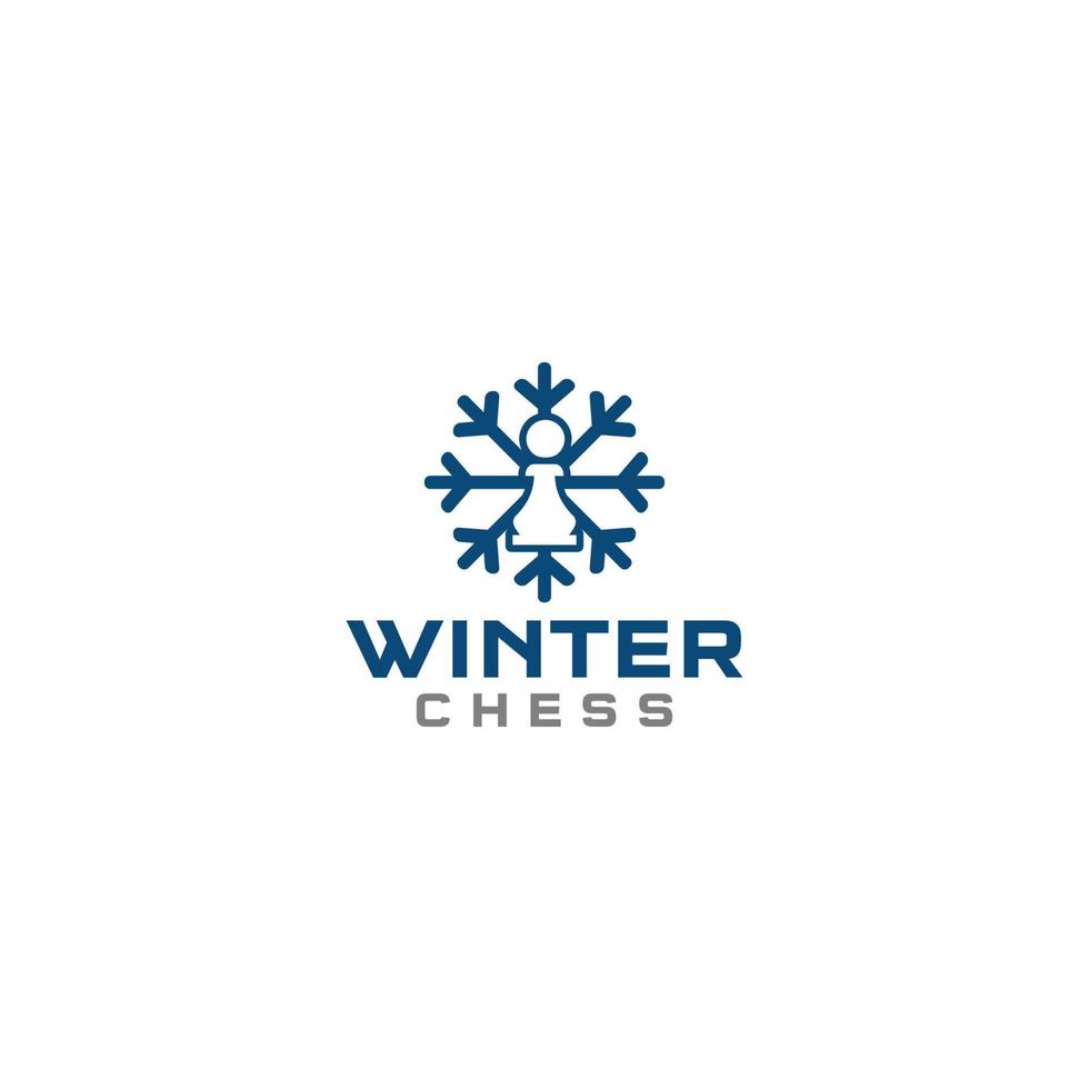 hiver échecs logo conception vecteur