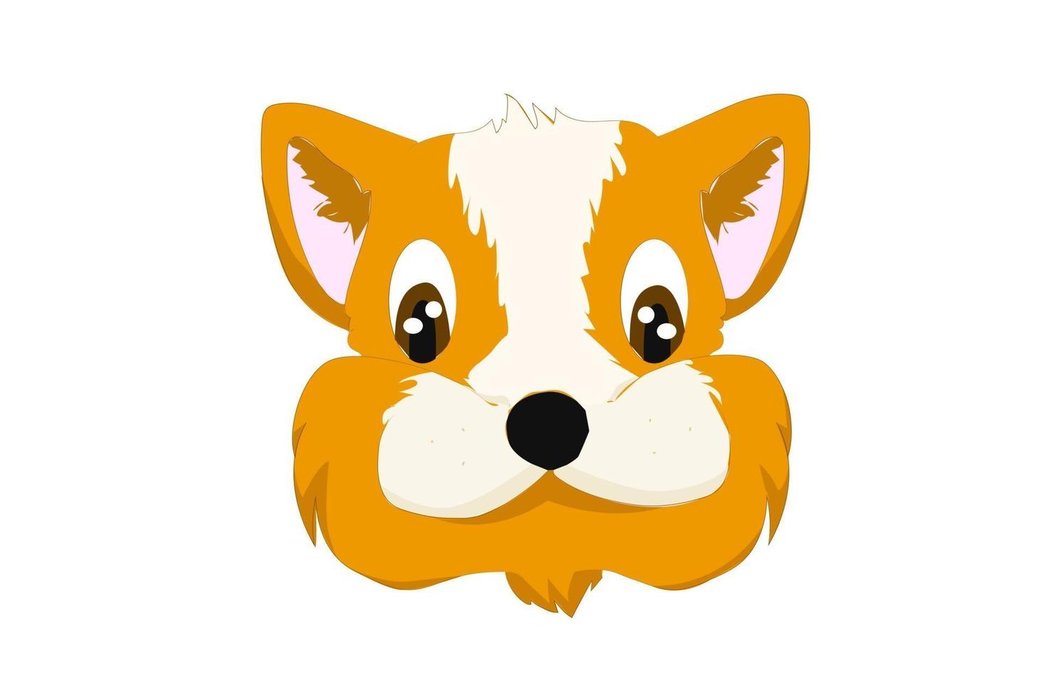animal de conception de dessin animé de logo de chien orange vecteur