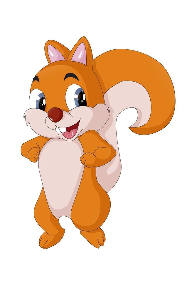 un petit squirell orange petit heureux, illustration vectorielle de dessin animé animal design vecteur