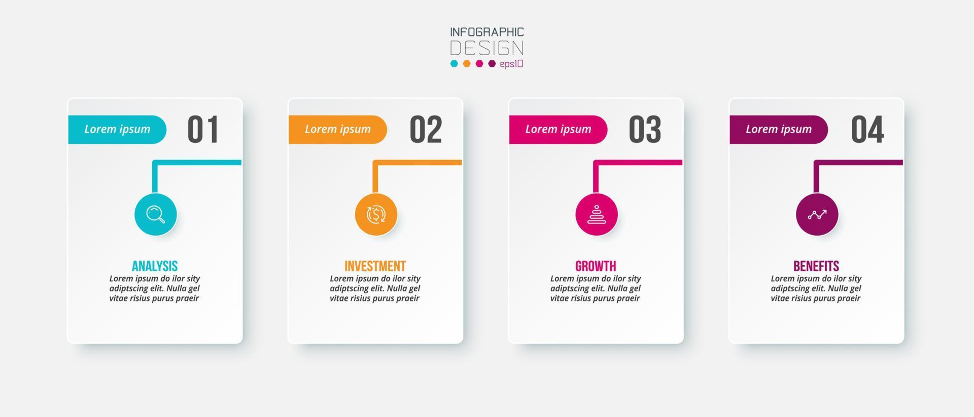 concept d'entreprise de modèle infographique avec étape. vecteur