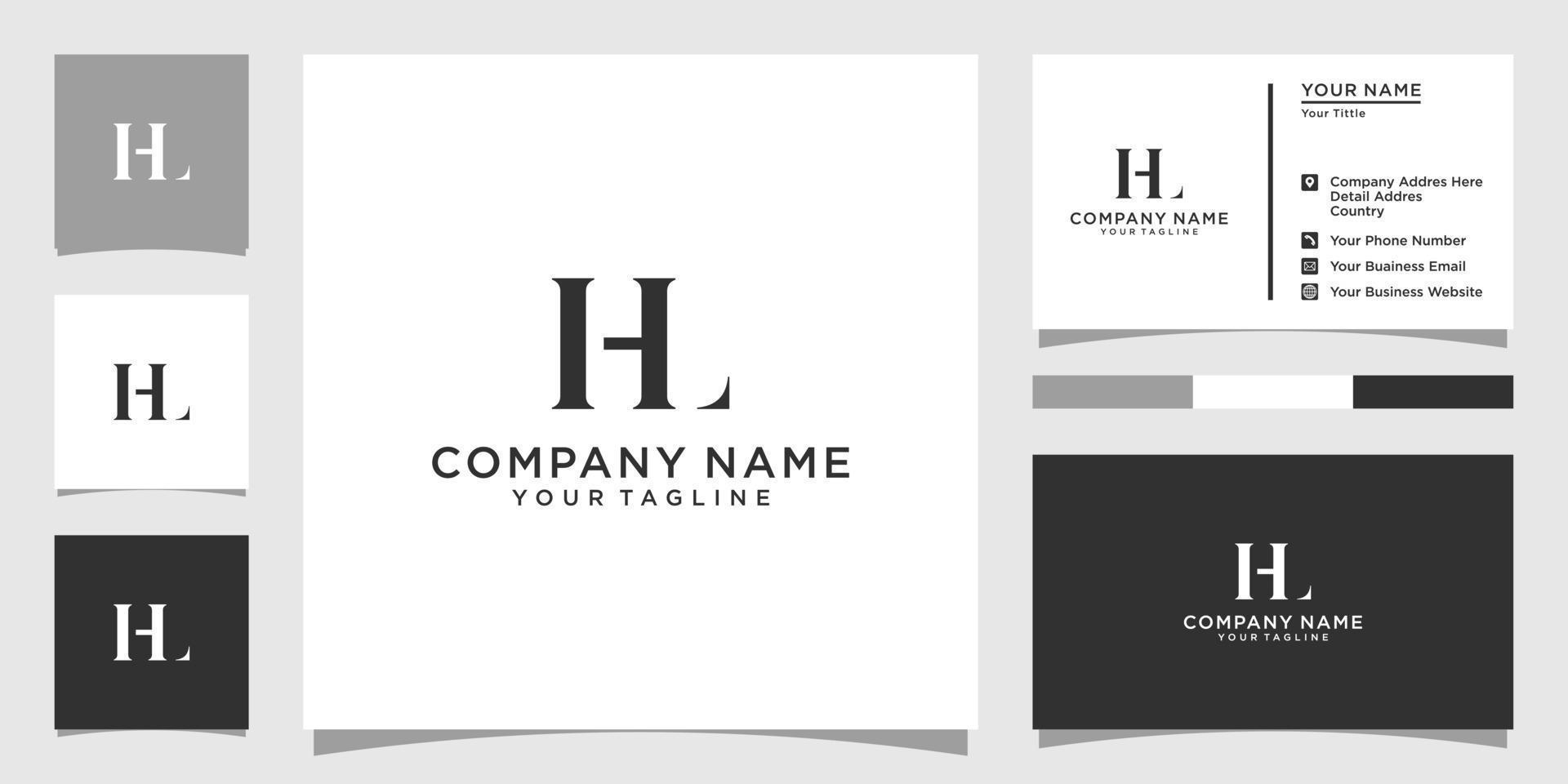 hl ou lh initiale lettre logo conception vecteur