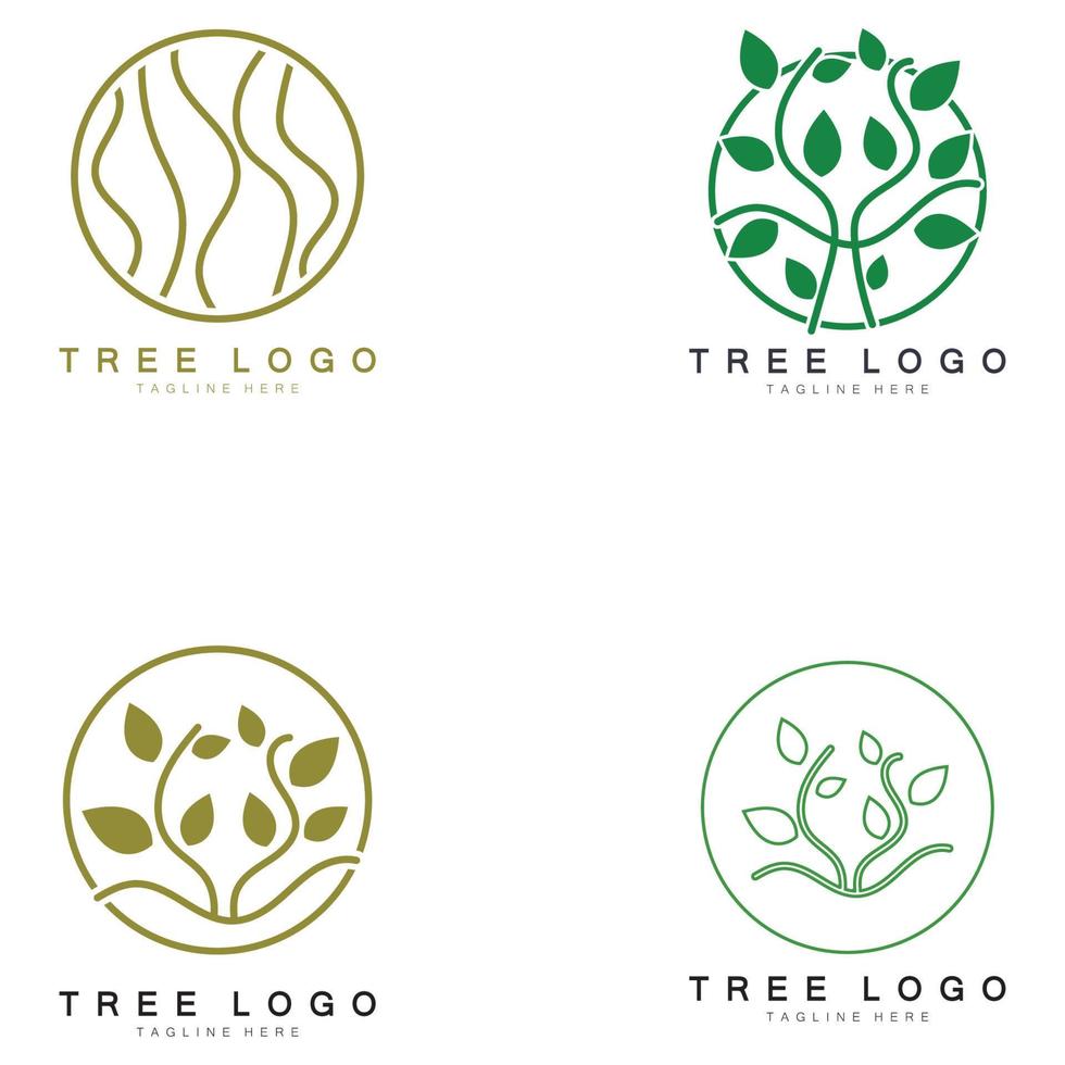 logo d'arbre abstrait pour la forêt et la nature du parc.avec une combinaison d'éléments de ligne .vector pour les conceptions commerciales, l'agriculture, les concepts écologiques, la verdure et la beauté naturelle. vecteur