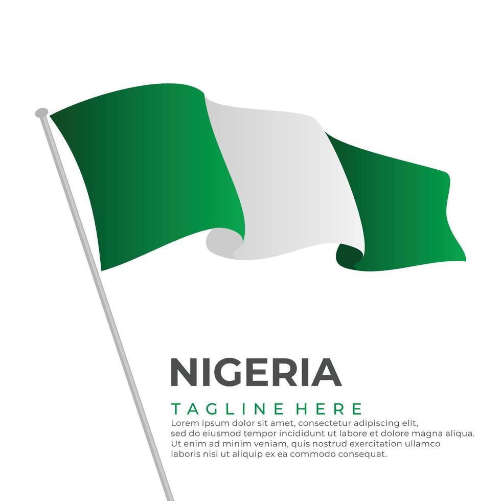 modèle vecteur Nigeria drapeau moderne conception