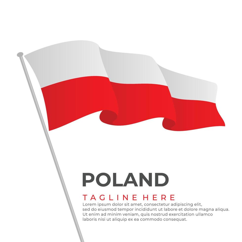 modèle vecteur Pologne drapeau moderne conception