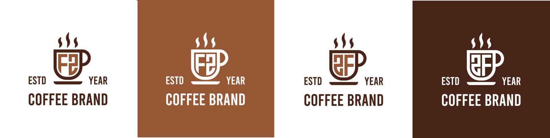 lettre fz et zf café logo, adapté pour tout affaires en relation à café, thé, ou autre avec fz ou zf initiales. vecteur