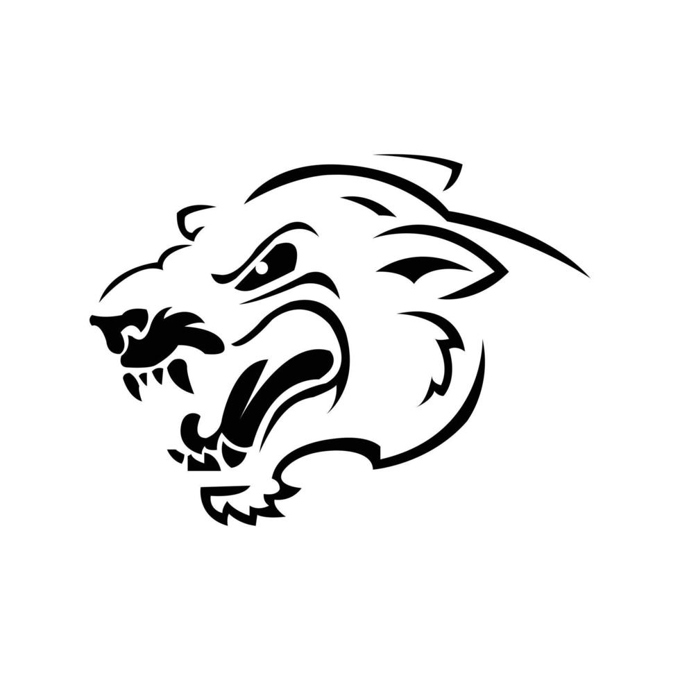 un continu ligne dessin de africain tigre tête pour entreprise logo identité. fort félin mammifère animal mascotte concept. vecteur