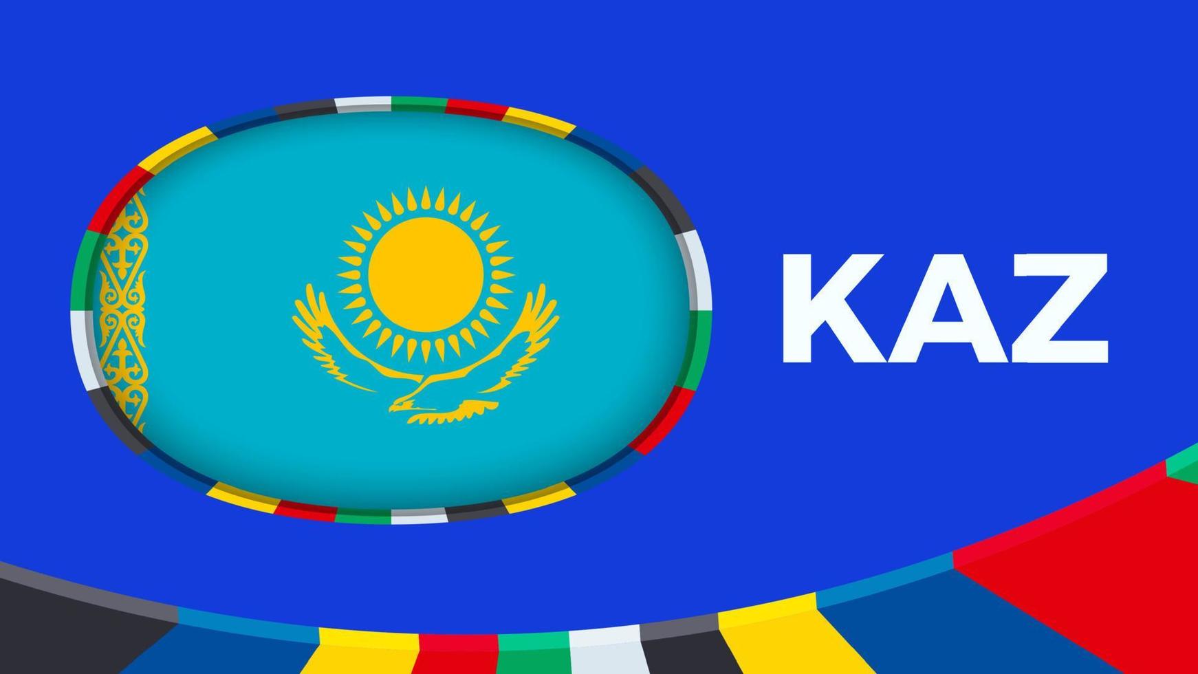 kazakhstan drapeau stylisé pour européen Football tournoi qualification. vecteur