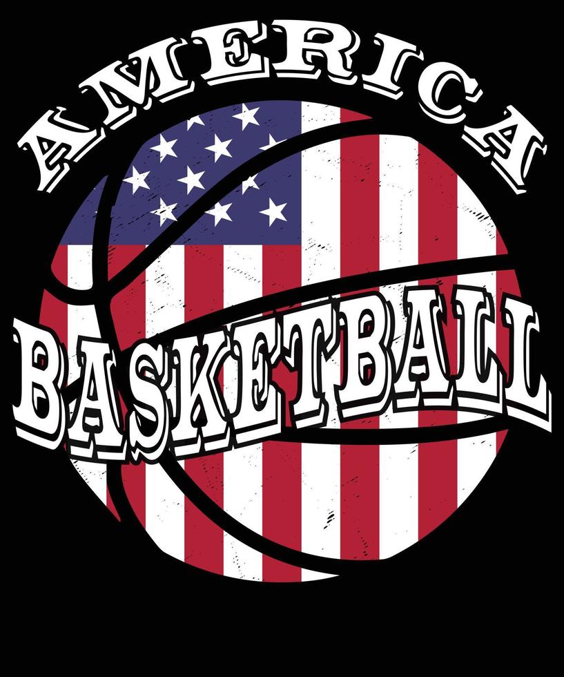 basketball Etats-Unis drapeau T-shirt conception vecteur