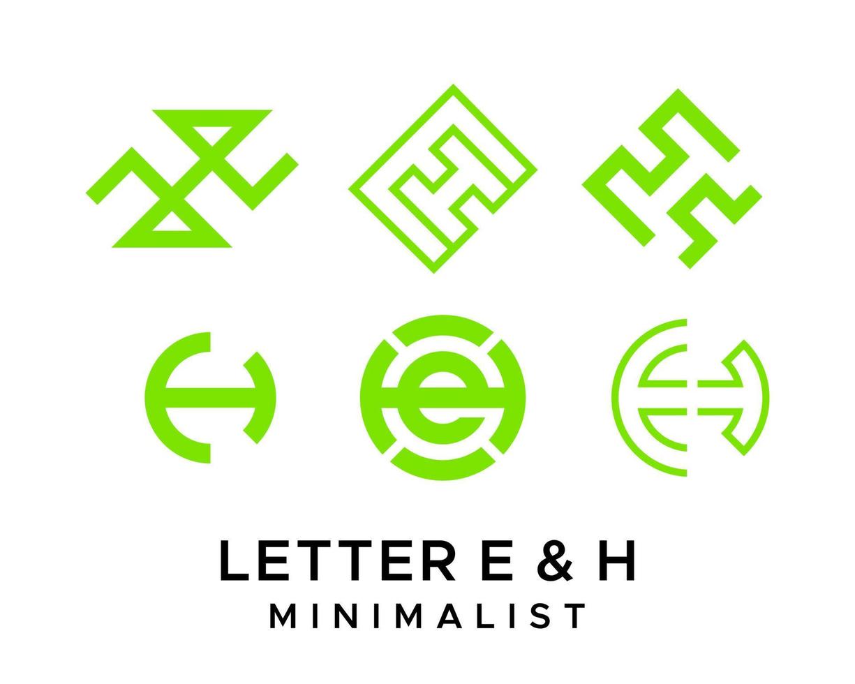 lettre hein monogramme La technologie logo conception. vecteur