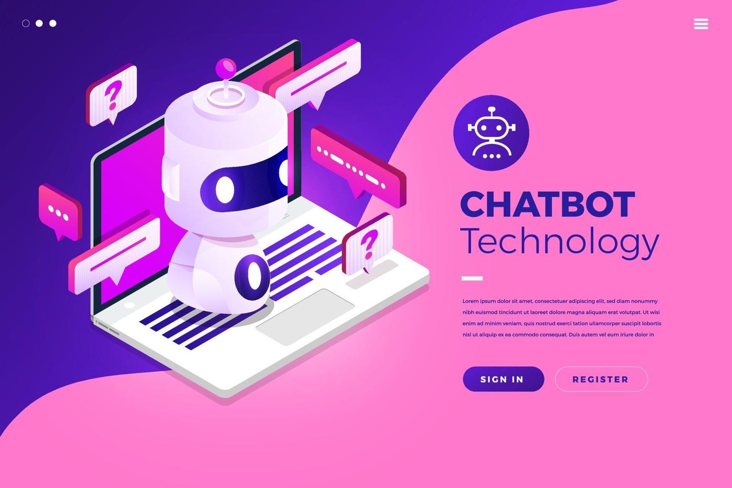 technologie de chatbot d'intelligence artificielle vecteur