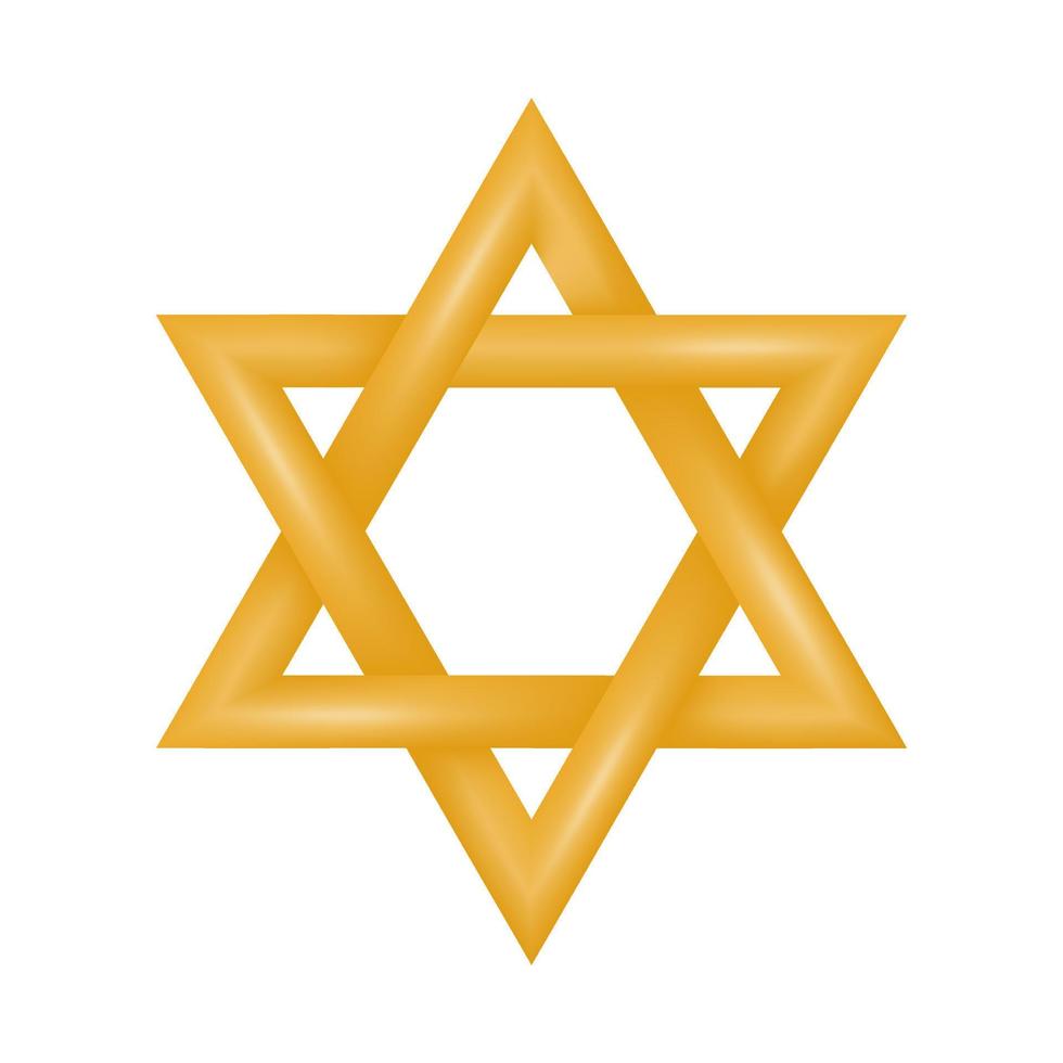 d'or six pointu étoile de David. symbole de juif identité et judaïsme. vecteur illustration.