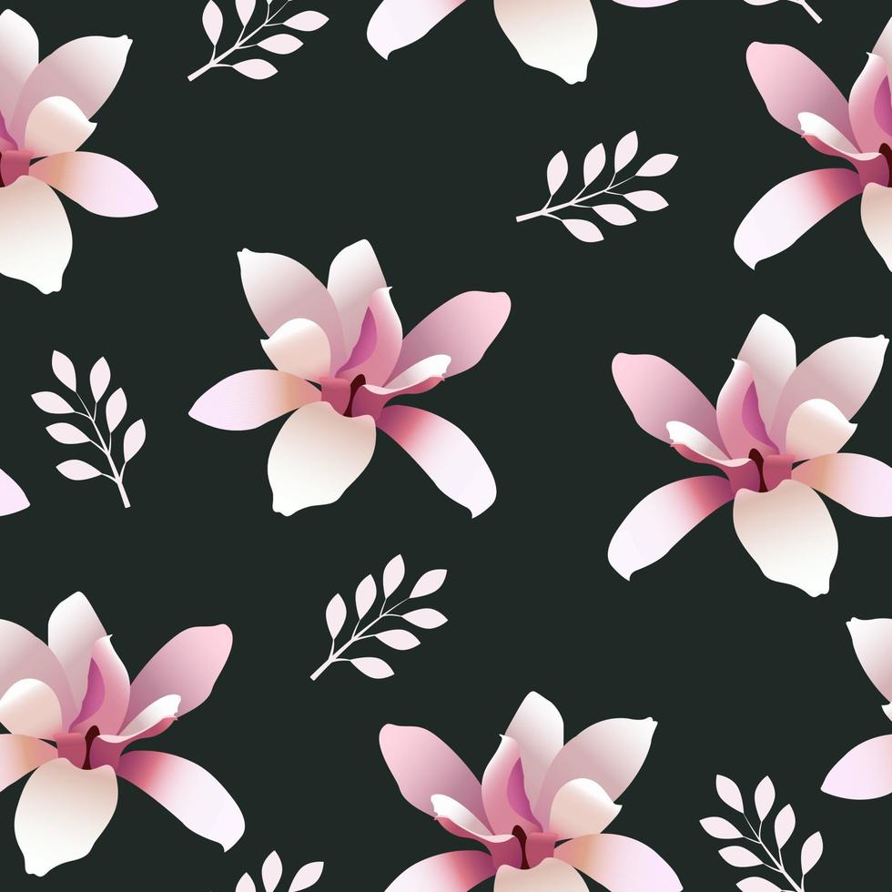 modèle sans couture avec fleurs de magnolia vecteur