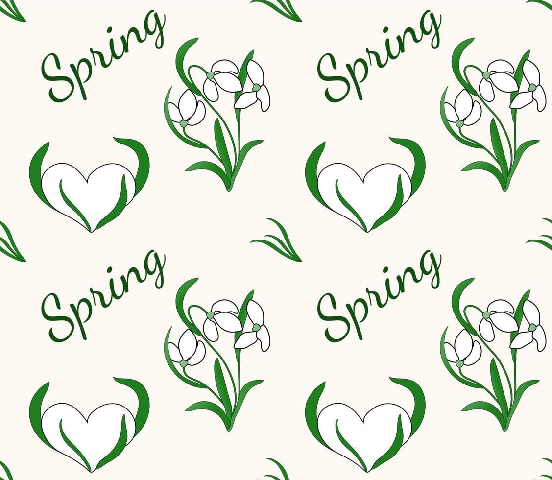 sans couture modèle printemps perce-neige. vecteur premier printemps fleurs pour tissu, textile, emballage papier.