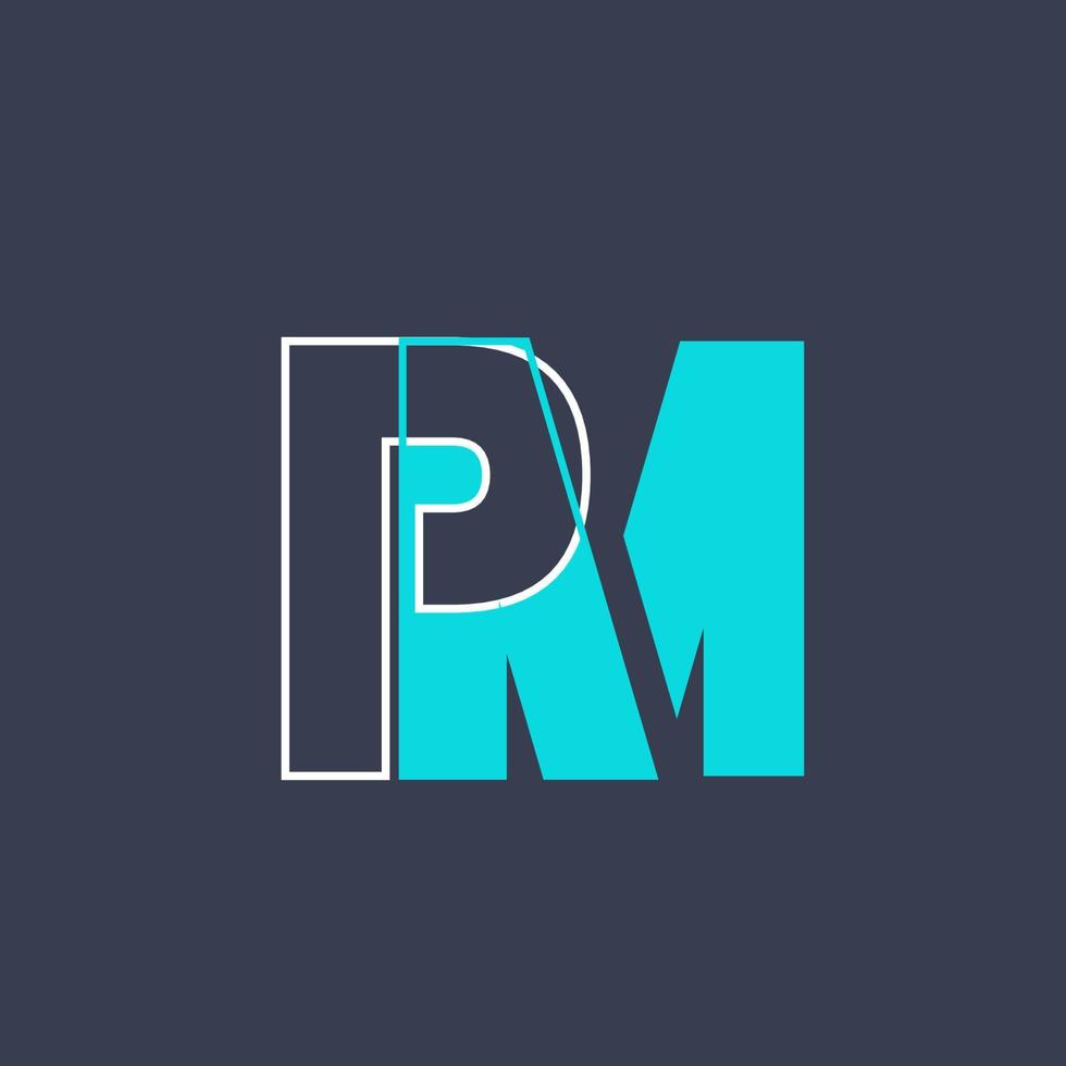 pm lettre logo icône vecteur