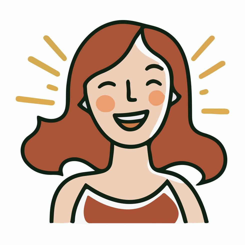 positif visage femme plus haut corps icône vecteur illustration