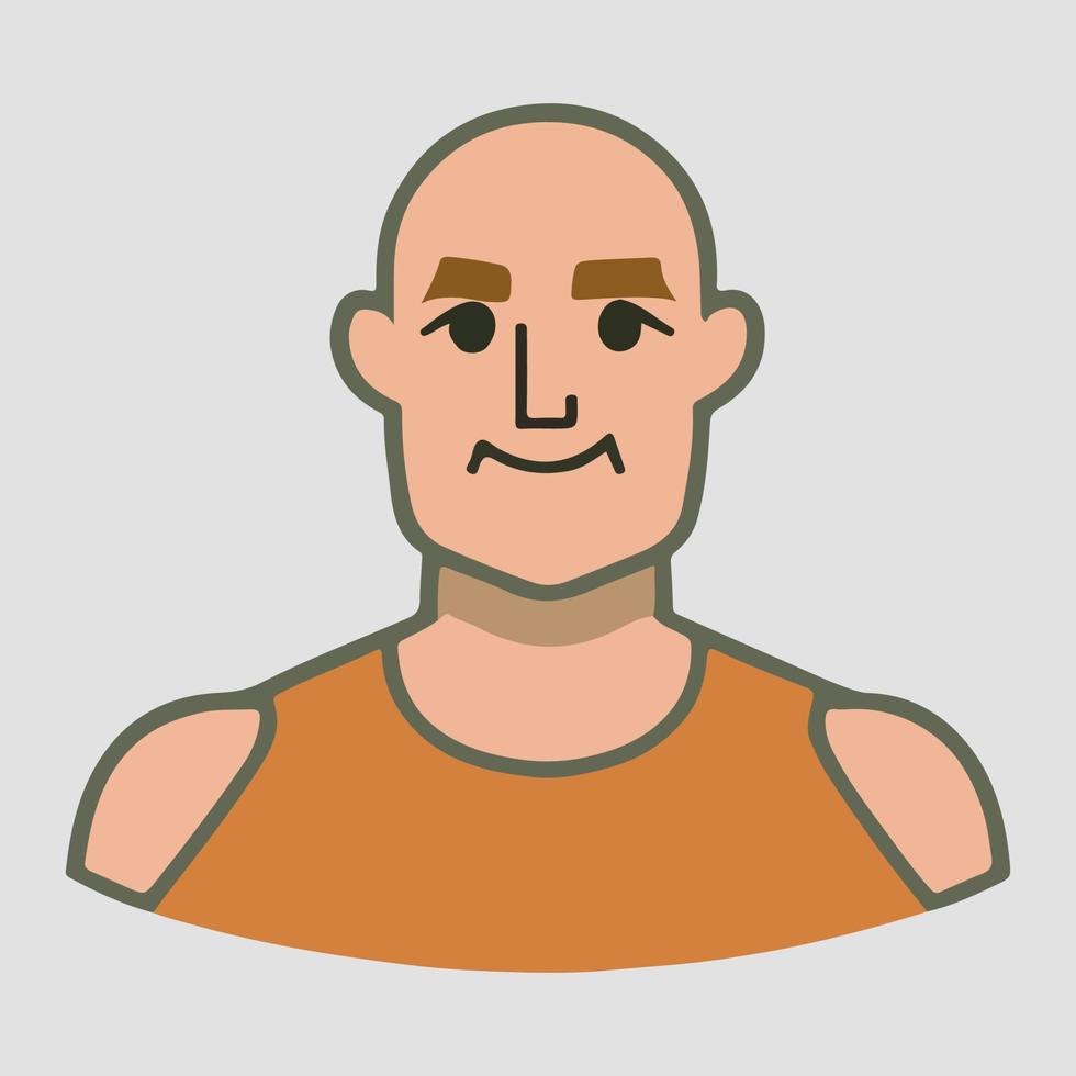 positif visage homme plus haut corps icône vecteur illustration