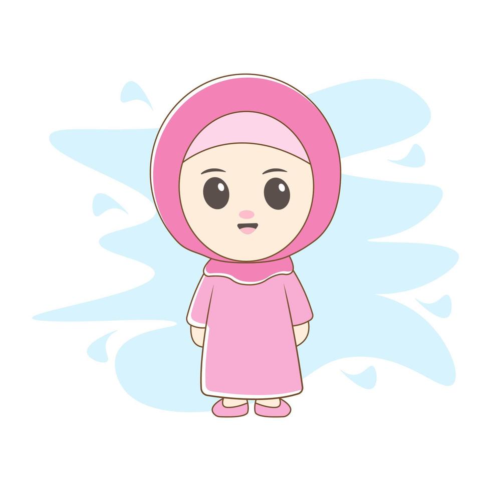 islamique chibi avec Facile Contexte vecteur